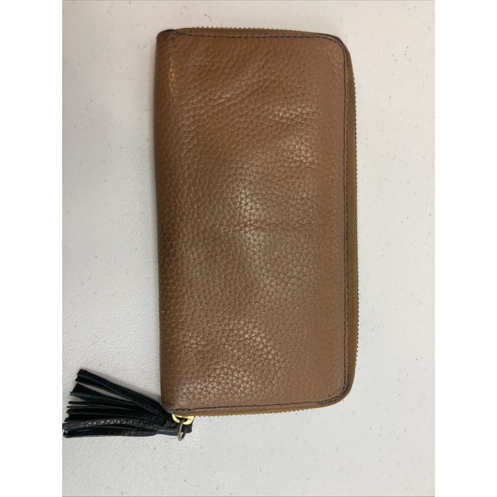 FOSSIL Tara Zip around Tassel Clutch Brown Leather‎ Wallet - Picture 9 of 13